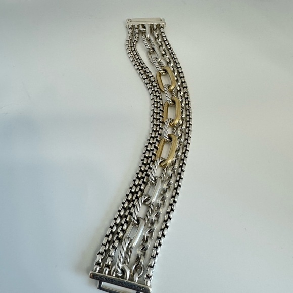 David Yurman
Multi Row Chain Bracelet in Silver with 18K Gold, 29mm - Picture 5 of 10
